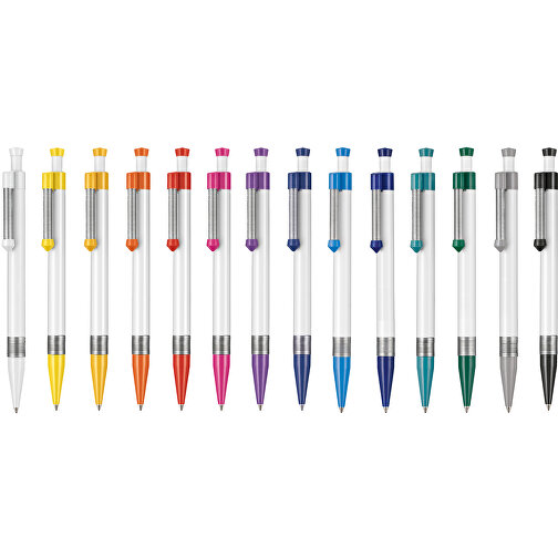 Kugelschreiber Spring SP , Ritter-Pen, signalrot/weiß, ABS-Kunststoff, 14,10cm (Länge), Bild 4