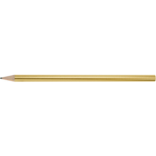 Bleistift, Lackiert, Rund , gold, Holz, 17,50cm x 0,70cm x 0,70cm (Länge x Höhe x Breite), Bild 3