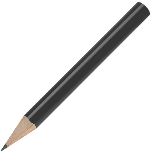 Bleistift, Lackiert, Rund, Kurz , schwarz, Holz, 8,50cm x 0,70cm x 0,70cm (Länge x Höhe x Breite), Bild 2