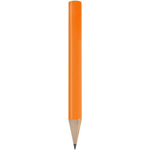 Bleistift, Lackiert, Rund, Kurz , orange, Holz, 8,50cm x 0,70cm x 0,70cm (Länge x Höhe x Breite), Bild 1