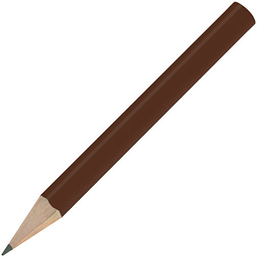 Bleistift, Lackiert, Rund, Kurz , dunkelbraun, Holz, 8,50cm x 0,70cm x 0,70cm (Länge x Höhe x Breite), Bild 2