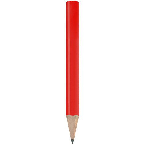 Bleistift, Lackiert, Rund, Kurz , hellrot, Holz, 8,50cm x 0,70cm x 0,70cm (Länge x Höhe x Breite), Bild 1
