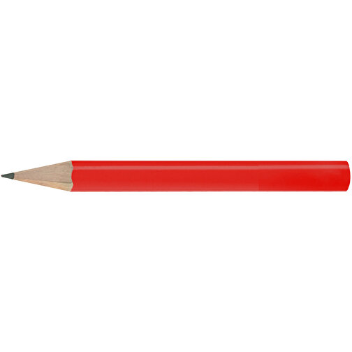 Bleistift, Lackiert, Rund, Kurz , hellrot, Holz, 8,50cm x 0,70cm x 0,70cm (Länge x Höhe x Breite), Bild 3