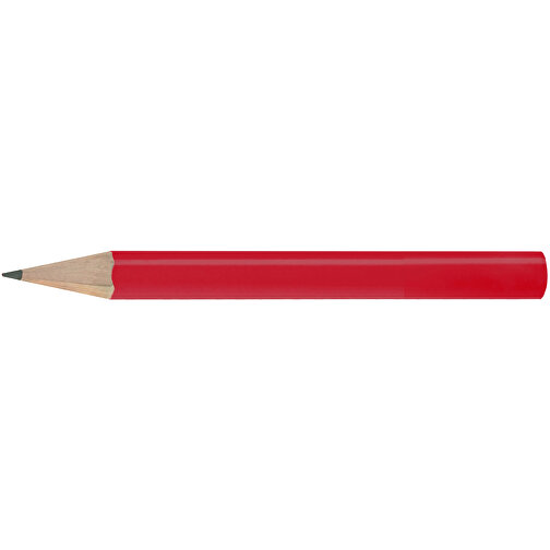 Bleistift, Lackiert, Rund, Kurz , rot, Holz, 8,50cm x 0,70cm x 0,70cm (Länge x Höhe x Breite), Bild 3
