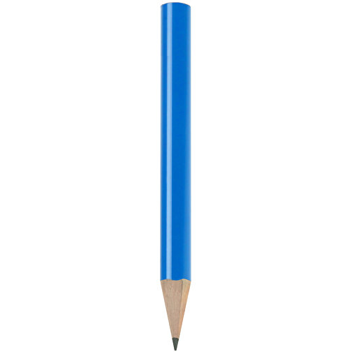 Bleistift, Lackiert, Rund, Kurz , blau, Holz, 8,50cm x 0,70cm x 0,70cm (Länge x Höhe x Breite), Bild 1