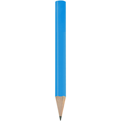 Bleistift, Lackiert, Rund, Kurz , mittelblau, Holz, 8,50cm x 0,70cm x 0,70cm (Länge x Höhe x Breite), Bild 1