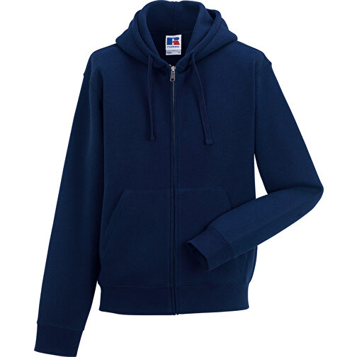 Authentic Zipped Hooded Sweat , Russell, navy blau, 80 % Baumwolle, 20 % Polyester, M, , Bild 1