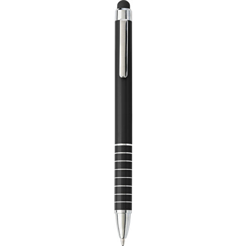 Kugelschreiber Aus Metall Oliver , schwarz, Aluminium, Kautschuk, 12,50cm (Höhe), Bild 1