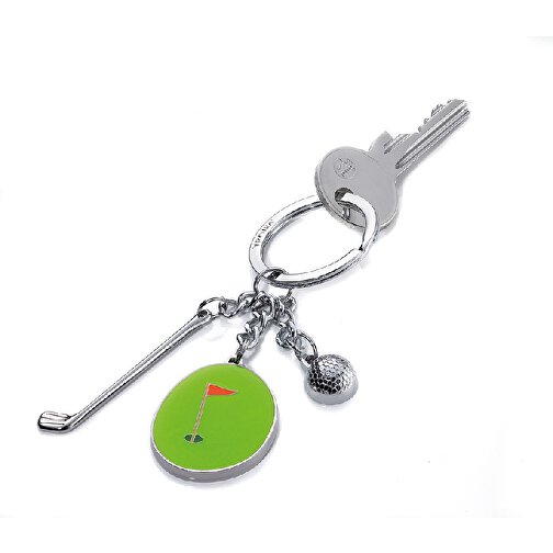 TROIKA Schlüsselanhänger HOLE IN ONE , Troika, grün, rot, Emaille, Metallguss, 9,80cm x 0,70cm x 3,50cm (Länge x Höhe x Breite), Bild 3