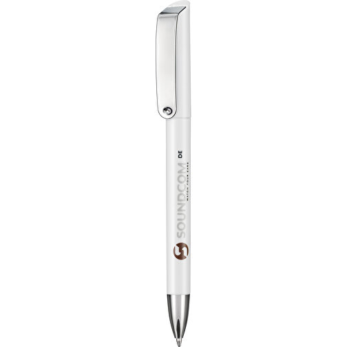 Kugelschreiber GLOSSY , Ritter-Pen, weiß, ABS-Kunststoff, 14,20cm (Länge), Bild 1