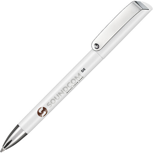 Kugelschreiber GLOSSY , Ritter-Pen, weiß, ABS-Kunststoff, 14,20cm (Länge), Bild 2