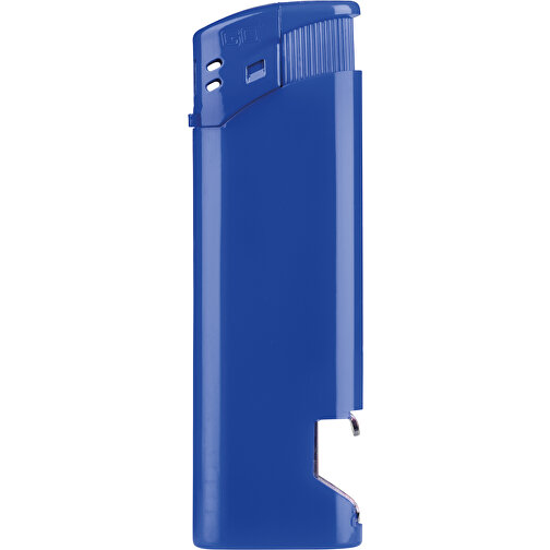 Go Flaschenöffner Piezo Feuerzeug , blau, Kunststoff, 8,00cm x 1,00cm x 2,50cm (Länge x Höhe x Breite), Bild 1