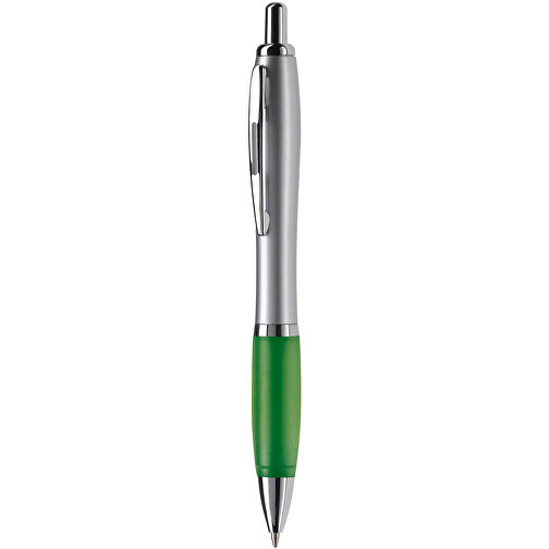 Kugelschreiber Hawaï Silver , silber / grün, ABS & Metall, 14,00cm (Länge), Bild 1