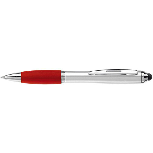 Kugelschreiber Hawaï Mit Touch , silber / rot, ABS, 13,50cm (Länge), Bild 3