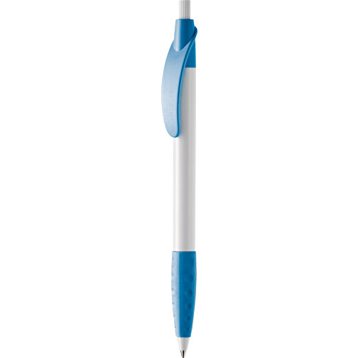 Kugelschreiber Cosmo Grip HC , weiss / hellblau, ABS, 14,50cm (Länge), Bild 1