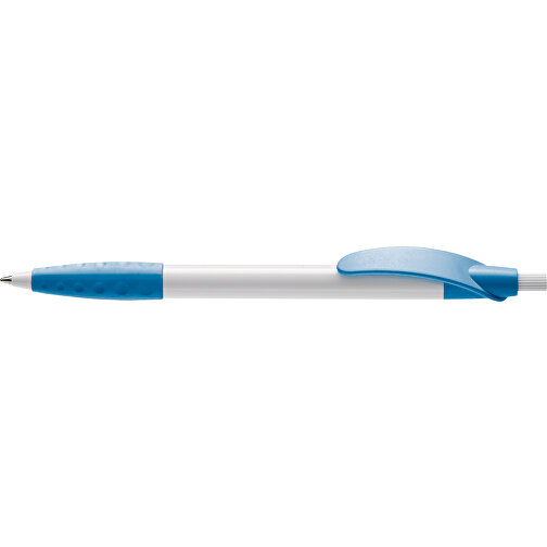 Kugelschreiber Cosmo Grip HC , weiß / hellblau, ABS, 14,50cm (Länge), Bild 3