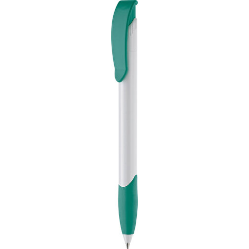Kugelschreiber Apollo Hardcolour , weiß / türkis, ABS, 14,70cm (Länge), Bild 1
