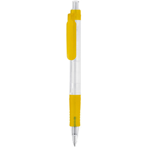 Kugelschreiber Vegetal Pen Clear Transparent , gefrostet gelb, PLA, 13,70cm (Länge), Bild 1