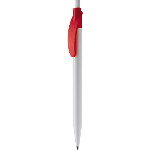 Kugelschreiber Cosmo Hardcolour , weiß / rot, ABS, 14,50cm (Länge), Bild 1