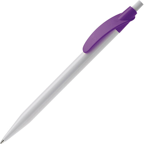 Kugelschreiber Cosmo Hardcolour , weiß / purple, ABS, 14,50cm (Länge), Bild 2