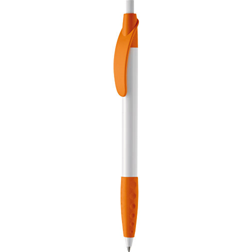 Kugelschreiber Cosmo Grip HC , weiß / orange, ABS, 14,50cm (Länge), Bild 1