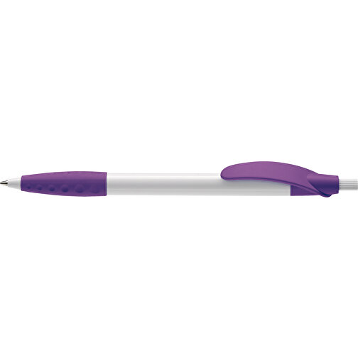 Kugelschreiber Cosmo Grip HC , weiss / purple, ABS, 14,50cm (Länge), Bild 3