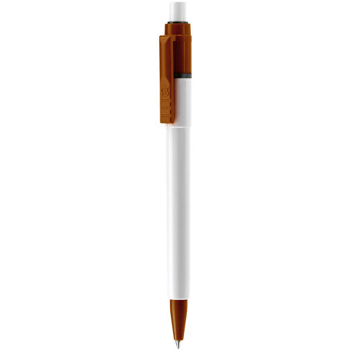 Kugelschreiber Baron Colour Hardcolour , weiss / weinrot, ABS, 13,30cm (Länge), Bild 1