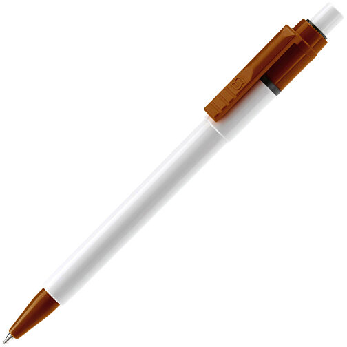 Kugelschreiber Baron Colour Hardcolour , weiss / weinrot, ABS, 13,30cm (Länge), Bild 2