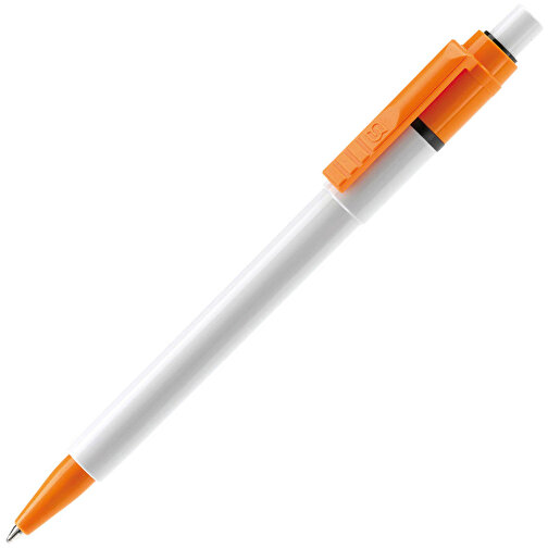 Kugelschreiber Baron Colour Hardcolour , weiss / orange, ABS, 13,30cm (Länge), Bild 2
