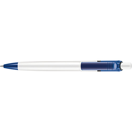 Kugelschreiber Ducal Colour Hardcolour , weiß / dunkelblau, ABS, 13,80cm (Länge), Bild 3