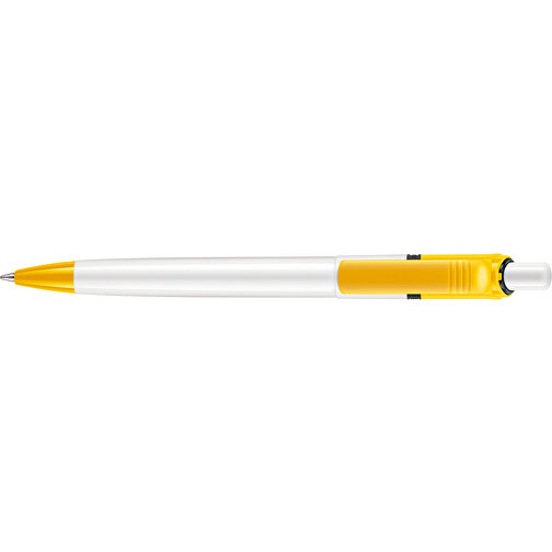 Kugelschreiber Ducal Colour Hardcolour , weiss / gelb, ABS, 13,80cm (Länge), Bild 3