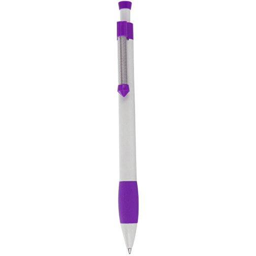 Kugelschreiber Spring Grippy , Ritter-Pen, violett/weiß, ABS-Kunststoff, 14,10cm (Länge), Bild 1