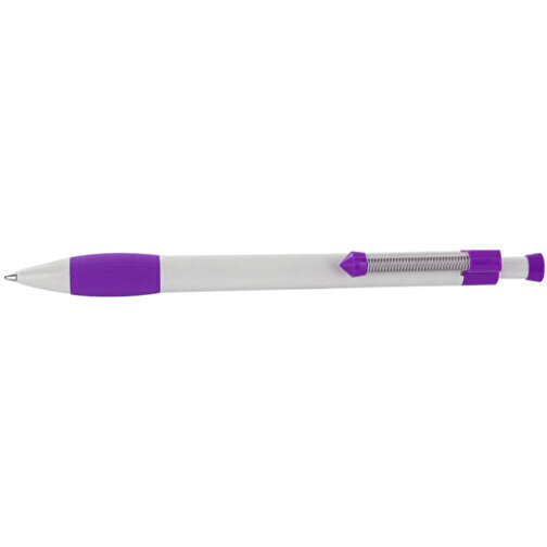 Kugelschreiber Spring Grippy , Ritter-Pen, violett/weiss, ABS-Kunststoff, 14,10cm (Länge), Bild 3