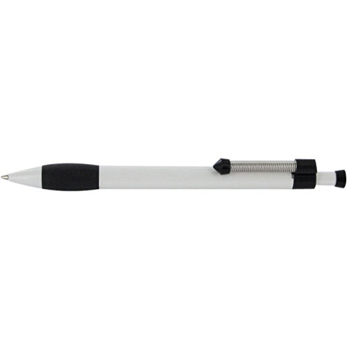 Kugelschreiber Spring Grippy , Ritter-Pen, schwarz/weiss, ABS-Kunststoff, 14,10cm (Länge), Bild 3