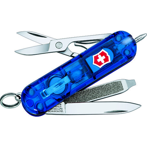 SIGNATURELITE - Victorinox Schweizer Messer , Victorinox, transparent blau, hochlegierter, rostfreier Stahl, 5,80cm x 1,20cm x 1,80cm (Länge x Höhe x Breite), Bild 2