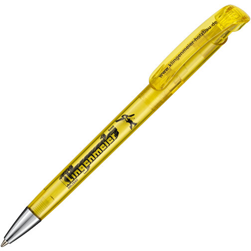 Kugelschreiber BONITA TRANSPARENT , Ritter-Pen, ananas-gelb, ABS-Kunststoff, 14,80cm (Länge), Bild 2