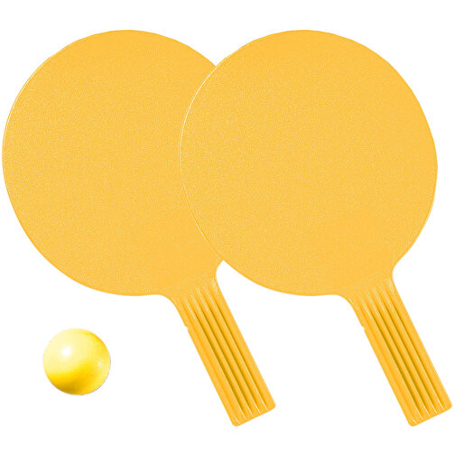 Tischtennis-Set 'Massiv' , standard-gelb, Kunststoff, 26,50cm x 4,00cm x 16,00cm (Länge x Höhe x Breite), Bild 1