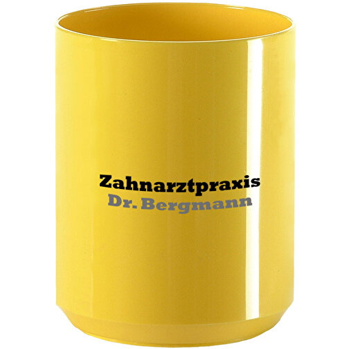 Zahnputzbecher 'Clean' , standard-gelb, Kunststoff, 9,10cm (Höhe), Bild 1