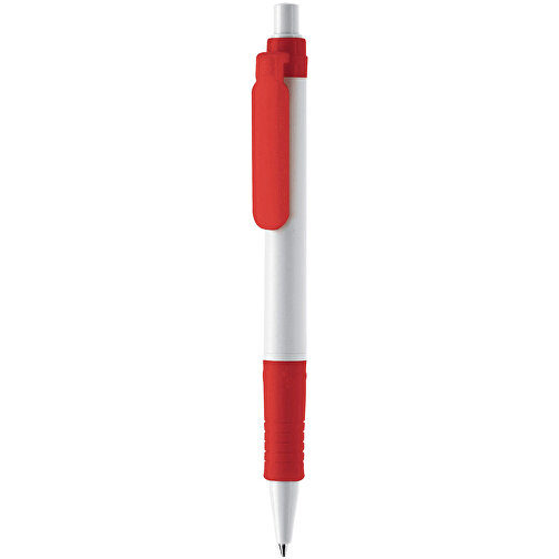 Kugelschreiber Vegetal Pen Hardcolour , weiss / rot, PLA, 13,70cm (Länge), Bild 1