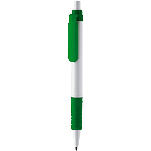 Kugelschreiber Vegetal Pen Hardcolour , weiß / grün, PLA, 13,70cm (Länge), Bild 1