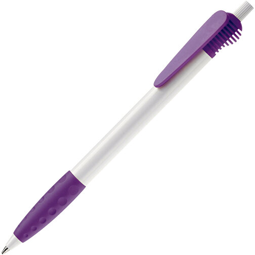Kugelschreiber Cosmo Grip HC , weiß / purple, ABS, 14,70cm (Länge), Bild 2