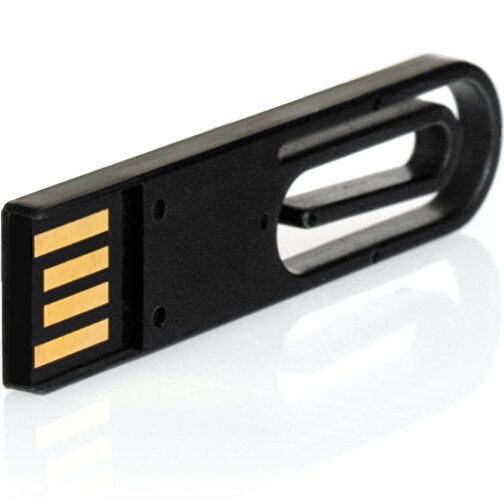 USB-Stick CLIP IT! 1GB , Promo Effects MB , schwarz MB , 1 GB , Kunststoff MB , 3 - 10 MB/s MB , 5,30cm x 1,28cm (Länge x Breite), Bild 2