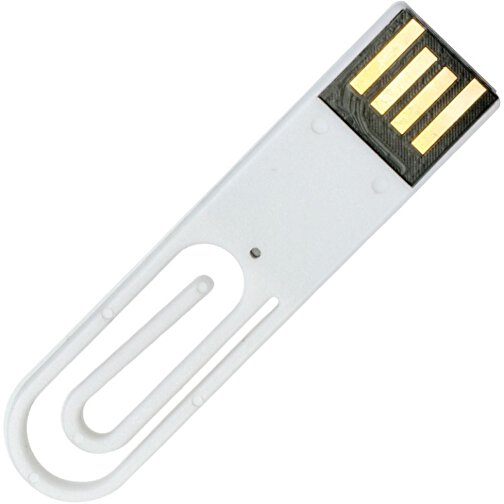 USB-Stick CLIP IT! 1GB , Promo Effects MB , weiß MB , 1 GB , Kunststoff MB , 3 - 10 MB/s MB , 5,30cm x 1,28cm (Länge x Breite), Bild 1