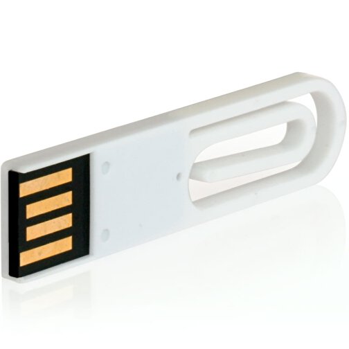 USB-Stick CLIP IT! 1GB , Promo Effects MB , weiß MB , 1 GB , Kunststoff MB , 3 - 10 MB/s MB , 5,30cm x 1,28cm (Länge x Breite), Bild 2