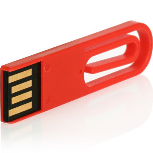 USB-Stick CLIP IT! 1GB , Promo Effects MB , rot MB , 1 GB , Kunststoff MB , 3 - 10 MB/s MB , 5,30cm x 1,28cm (Länge x Breite), Bild 2