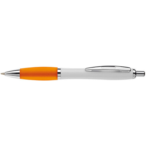 Kugelschreiber Hawaï Weiss , weiss / orange, ABS & Metall, 14,00cm (Länge), Bild 3
