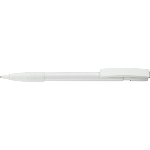 Kugelschreiber Nash Hardcolour Mit Gummigriff , weiß / weiß, ABS, 14,50cm (Länge), Bild 3