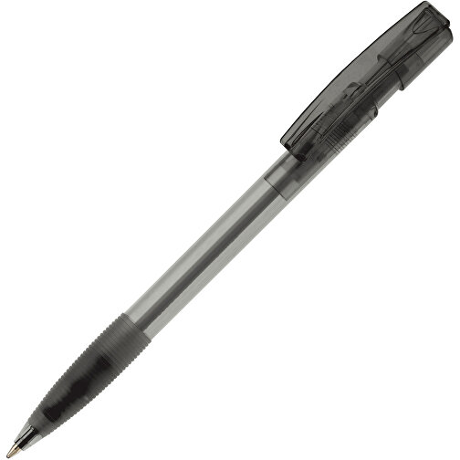 Kugelschreiber Nash Transparent Mit Gummigriff , transparent schwarz, ABS, 14,50cm (Länge), Bild 2