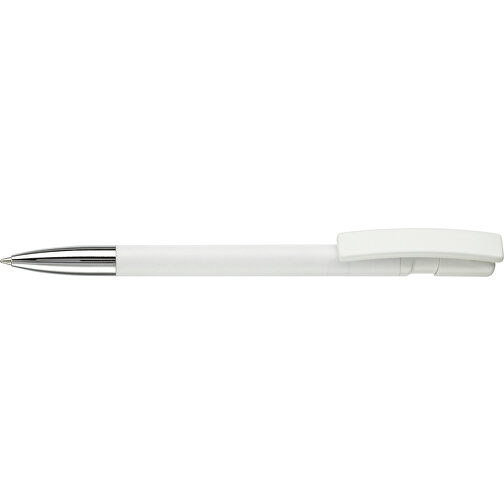 Kugelschreiber Nash Hardcolour Mit Metallspitze , weiss / weiss, ABS & Metall, 14,50cm (Länge), Bild 3