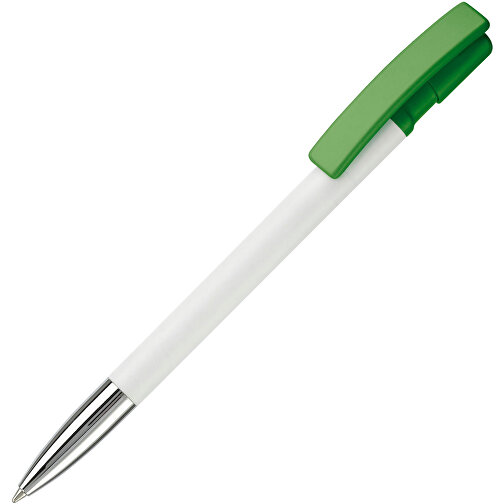 Kugelschreiber Nash Hardcolour Mit Metallspitze , weiss / grün, ABS & Metall, 14,50cm (Länge), Bild 2